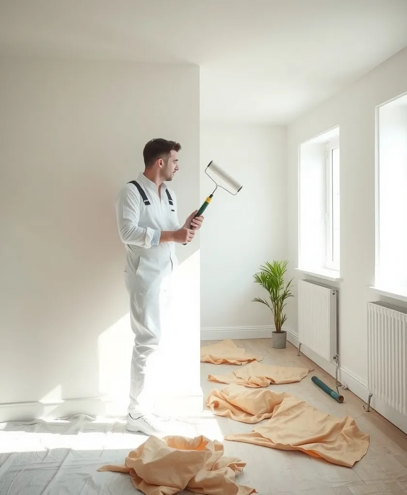 Peintre en bâtiment au travail à Marseille
